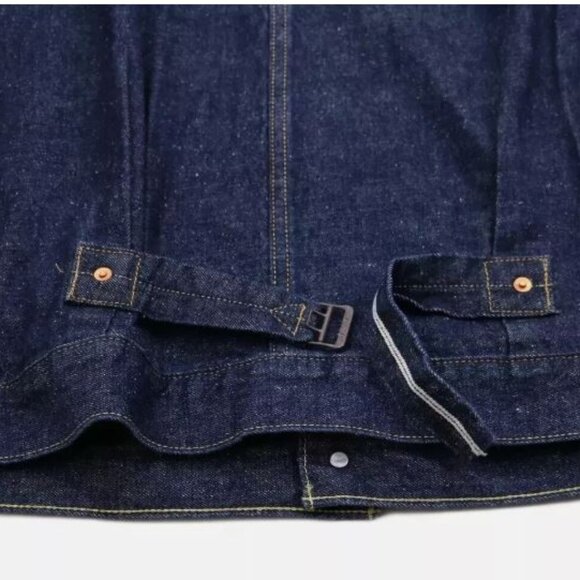 Levi's Premium Size L Type I Denim Jacket Selvedge Trucker Men's Dark Wash New - Picture 13 of 14